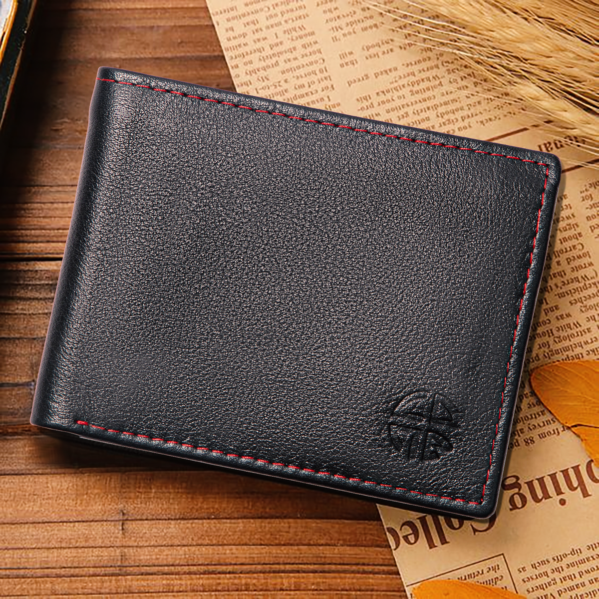 バイフォールド・ブラック・レザーウォレット